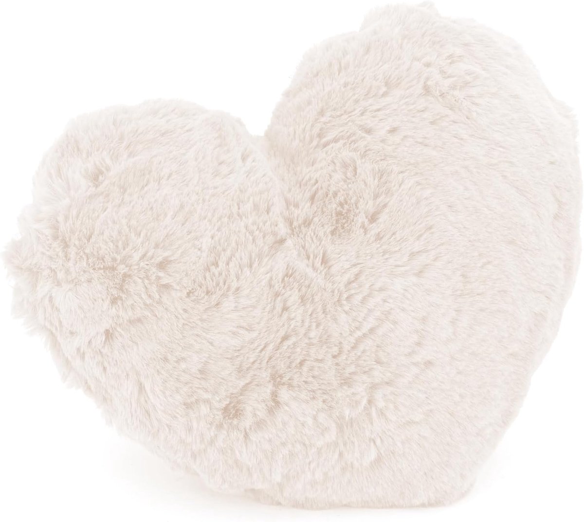 Heimtexland Bont decoratief kussen pluche hart knuffelkussen XL flanel kussen 30x40 hart kussen geschenk type 901 crème