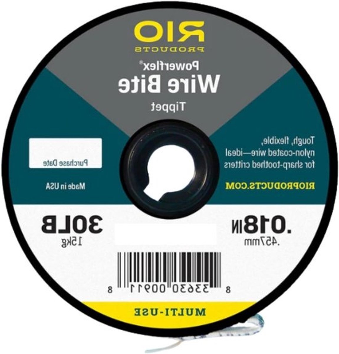 Powerflex Wire Bite - Geleiderol Vislijn - Vliegvissen Bescherming - Hoge Treksterkte - 20 pounds - null