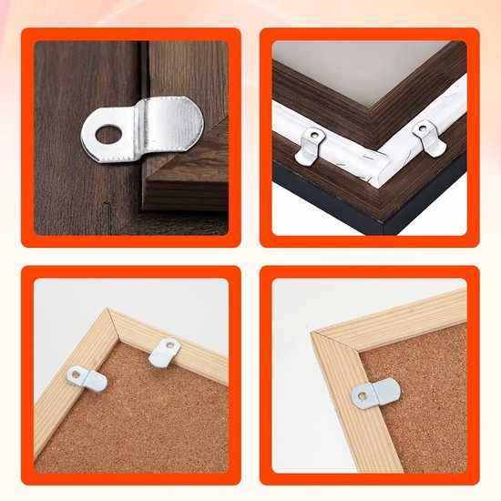 40 stuks offset canvas clips, fotolijsthangers, 20 stuks robuuste fotolijsten, spiegelclip met 20 schroeven, Z-vorm, canvas, schilderij, montage, clip, verborgen houder voor foto, foto, spiegel — afbeelding 5