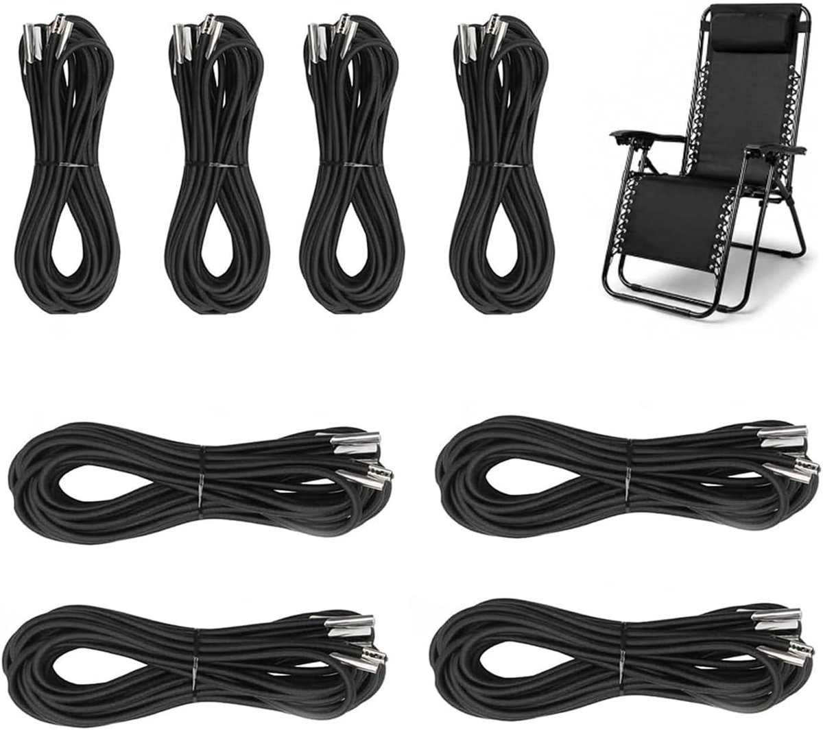 reservetouwen set 8 stuks - 4 lange en 4 korte - robuust latex - ideaal voor reparatie - ShopVlot