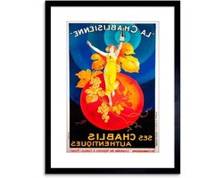 Wee Blue Coo Ad Chablis Wine Photo, Framed, Art Print