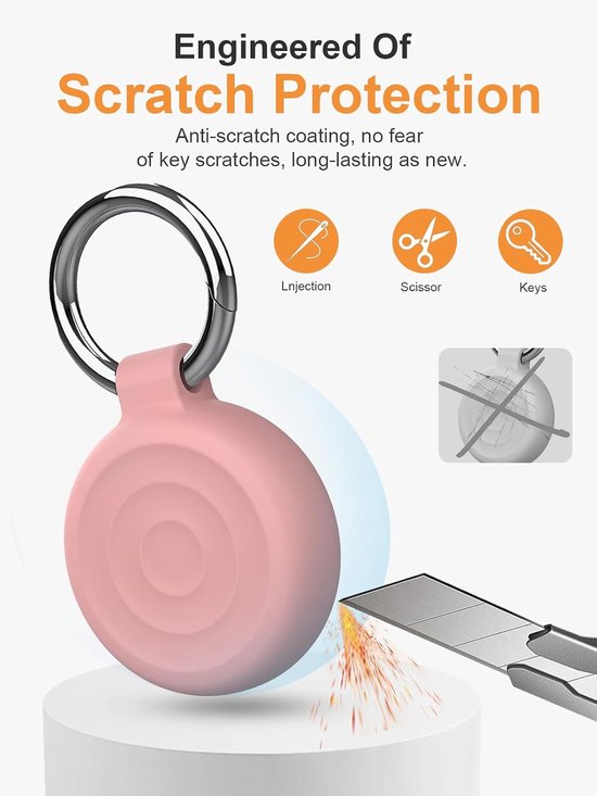 Hoesjes voor Motorola Moto Tag, anti-verlies tracker, volledige bescherming, geschikt voor ouderen, huisdieren, rugzak, bagage, kinderen, sleutels, krasbestendig, roze, 2 stuks — afbeelding 4