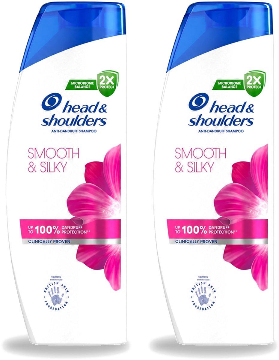 2 x Head & Shoulders - Shampoo - Smooth & Silky - 250ml - Voordeelverpakking - 2 stuks