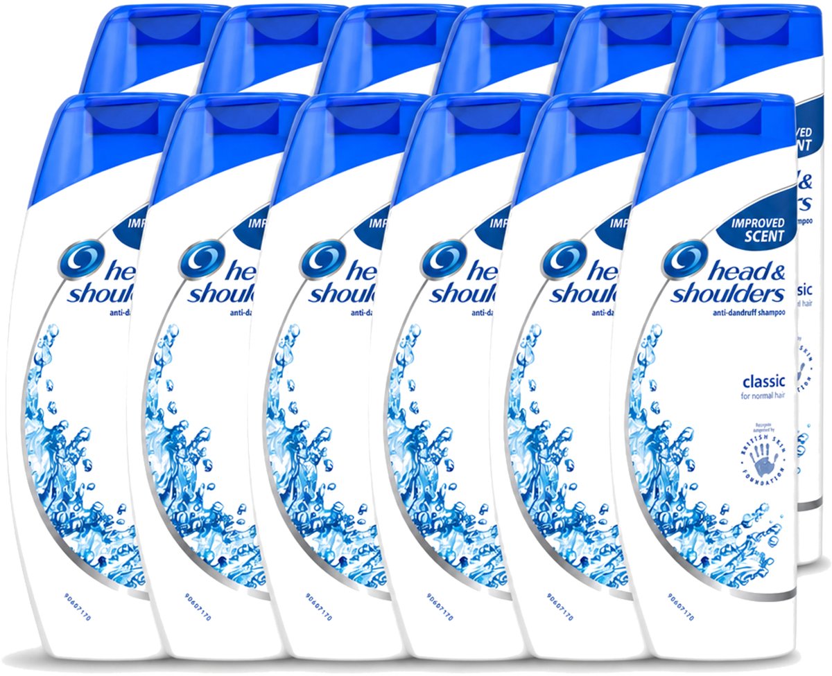 12 x Head & Shoulders - Shampoo - Classic Clean - 250ml - Voordeelverpakking - 12 stuks