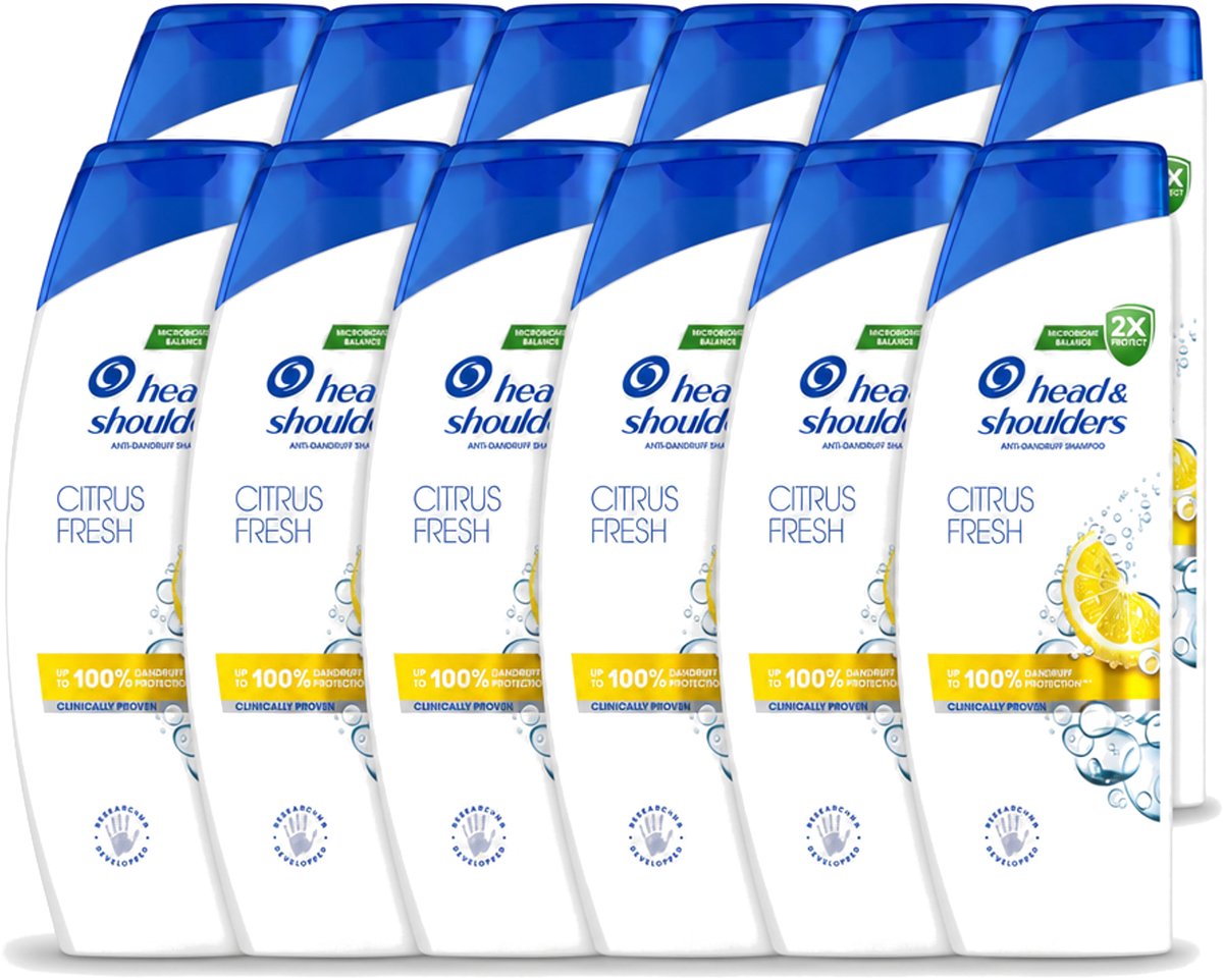 12 x Head & Shoulders - Shampoo - Citrus Fresh - 250ml - Voordeelverpakking - 12 stuks