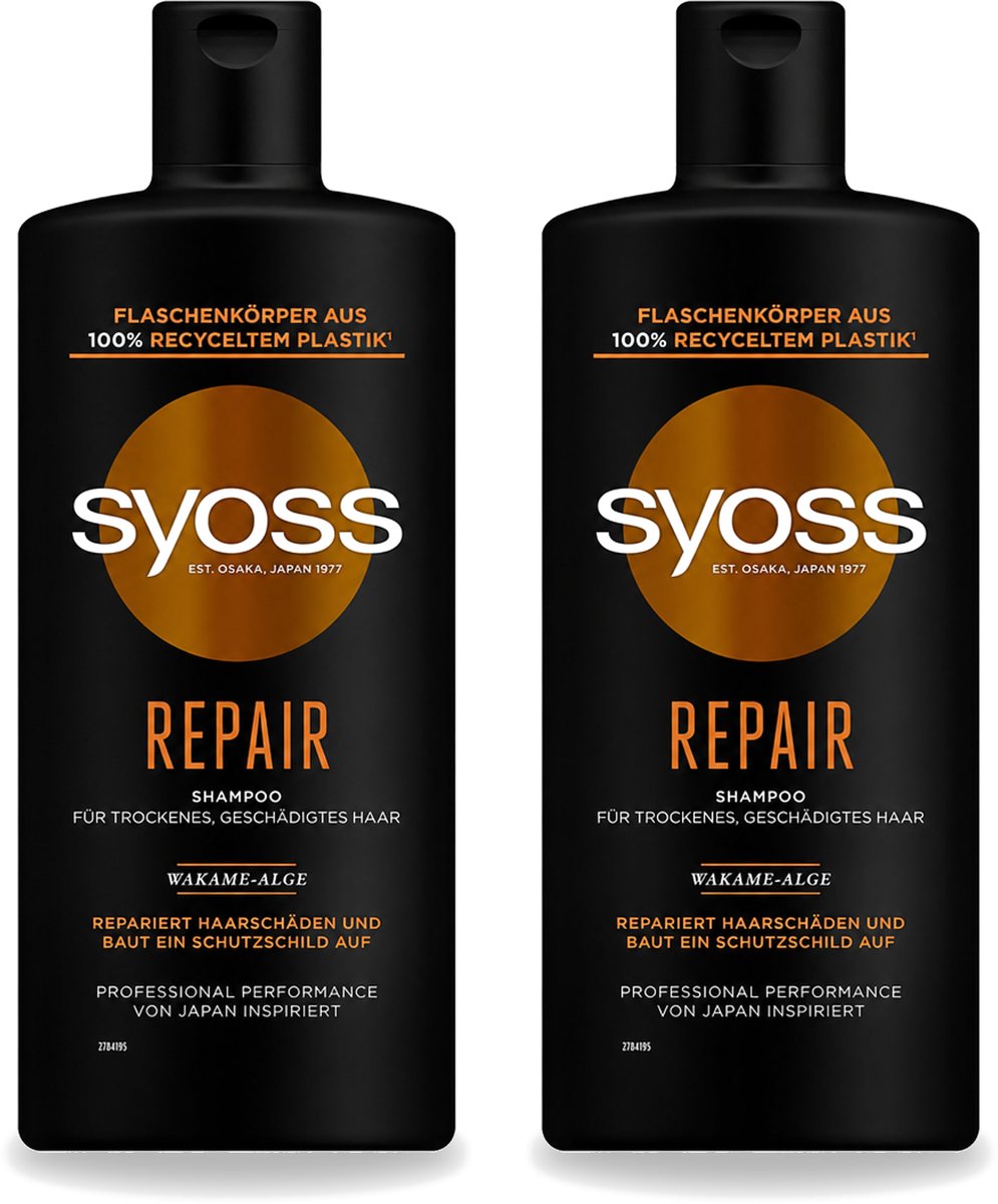 2 x Syoss Repair Shampoo - Shampoo - Herstel - 440 ml - Voordeelverpakking - 2 stuks
