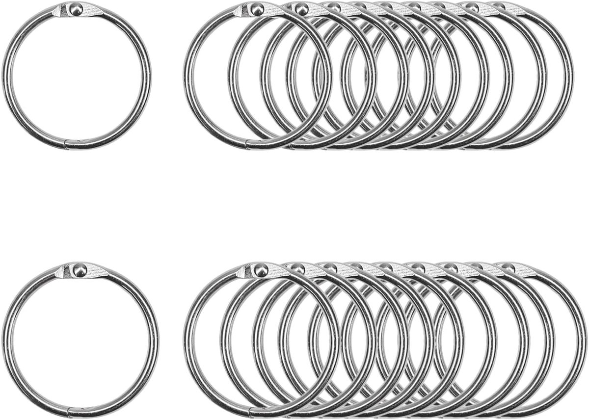 20 stuks grote bindringen, bindringen met een binnendiameter van 5 cm, voor boeken, ringmappen, sleutelhangers, notitieboek, scrapbooking, blocnote, knutselen, albums