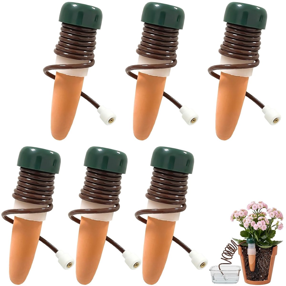 6 stuks waterdispenser voor kamerplanten, automatische bewatering kamerplanten, bewateringskegel, automatisch bewateringssysteem voor bloemen (6)