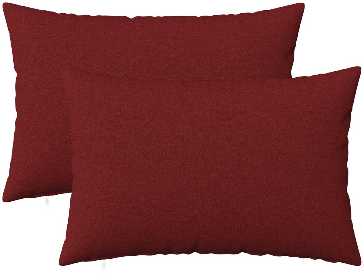 vidaXL Dekenkussen - 2 - st - HEERLEN - Wijnrood - 50 - x - 80 - cm - Stof