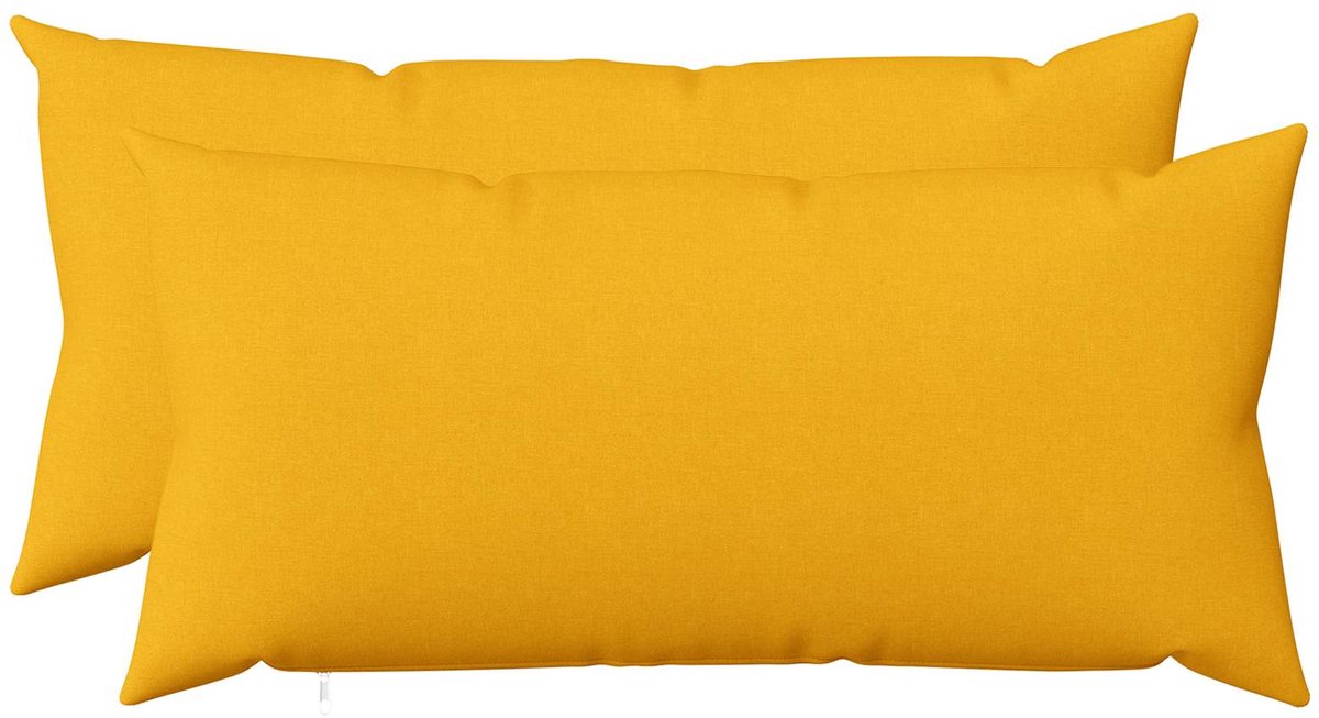 vidaXL Dekenkussen - 2 - st - HEERLEN - Licht - Geel - 40 - x - 80 - cm - Stof Lichtgeel