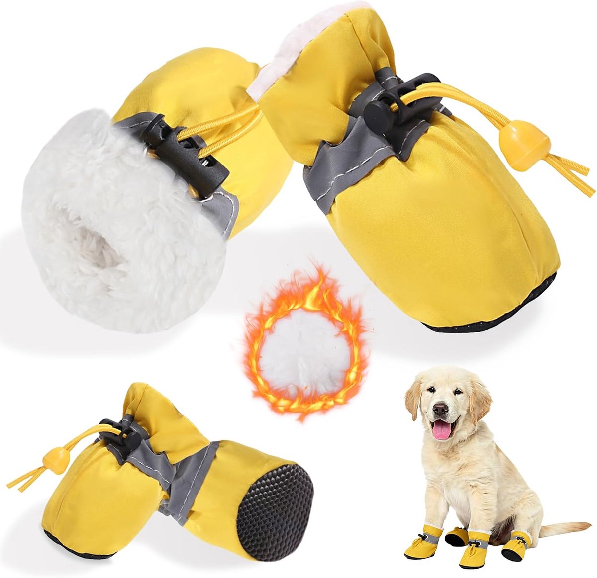 Schoenen, laarzen voor honden, Paw Protector, antislip sokken voor honden met reflecterende strepen, verstelbare hondenschoenen, voor kleine, middelgrote en grote honden