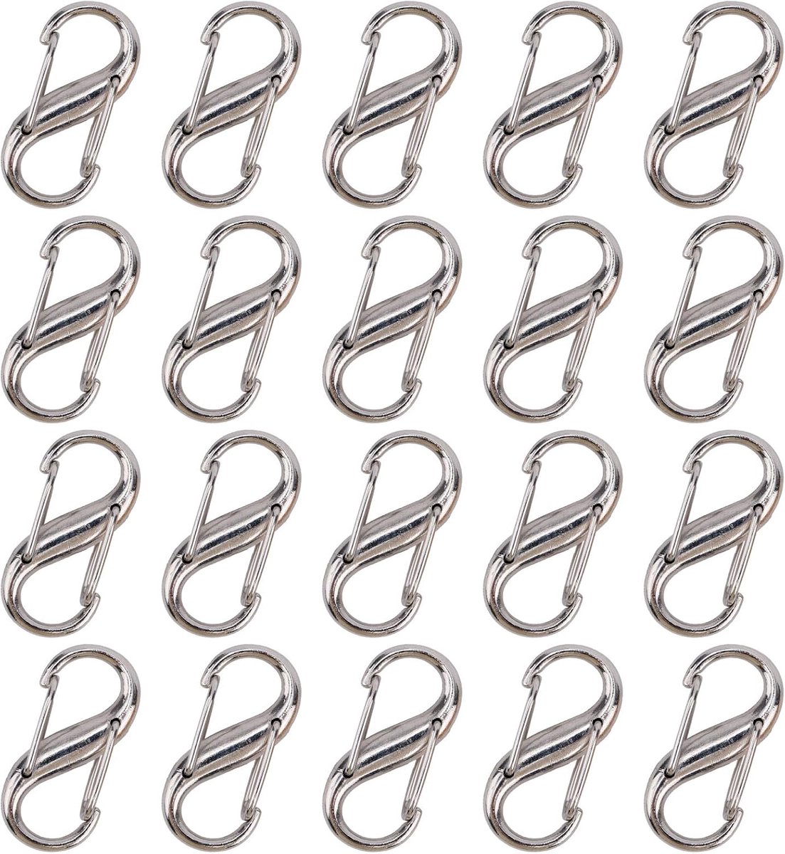 20 St Dubbele Ritstrekker Vervanging, Afneembaar Metalen Ritstrekkerlip Rugzakvergrendelingsclip Diefstalbeveiliging Karabijnhaakklemmen Reparatieset voor Bagage Jeans Kleding