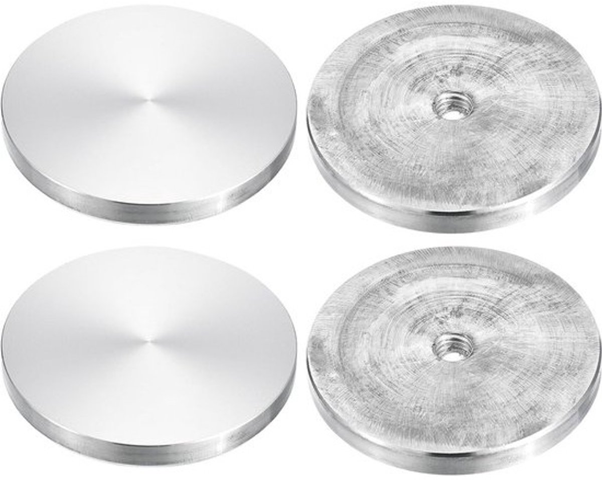 M10 Aluminium Schijven 70 mm - Ronde Hardware voor Glazen Meubels (4 stuks)