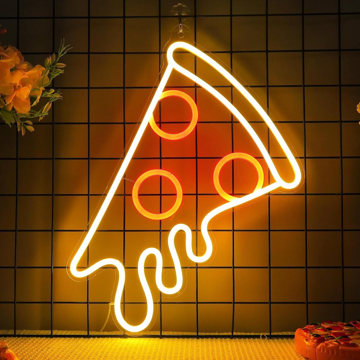 Mart Pizza neonbord, dimbaar LED-licht restaurant, keuken, mancave, verjaardagsfeestje decor; cadeau voor kinderen, jongens, meisjes en pizzaliefhebbers
