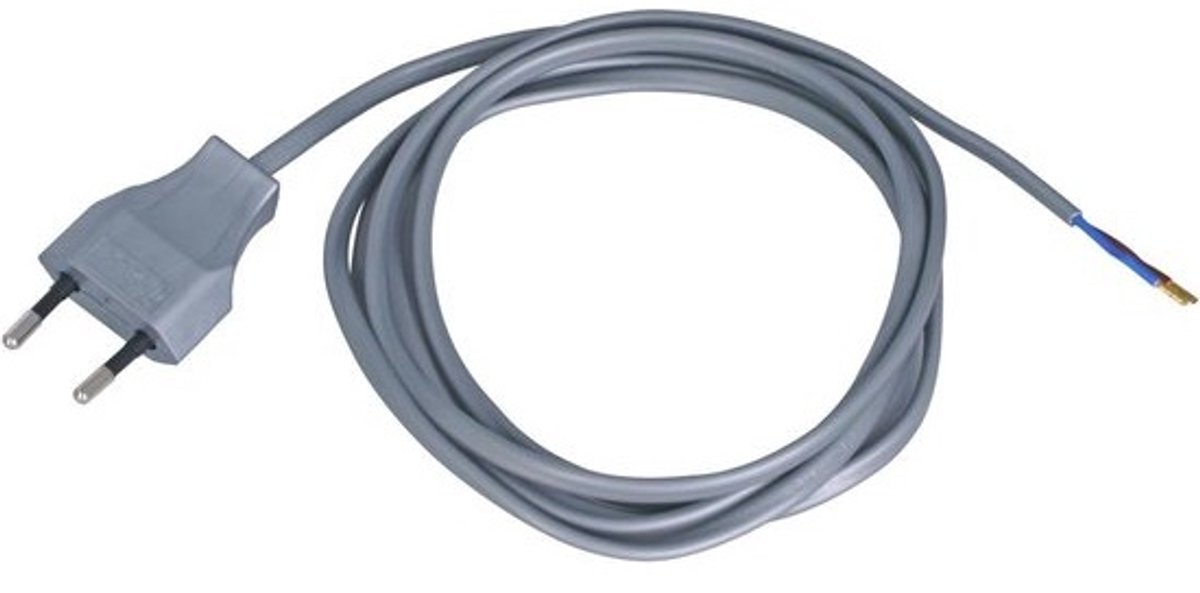 Euro-kabel - Verlengkabel Stroom - Apparaten Voeden - Spatwaterdicht Ontwerp - 2 Meter - Staal