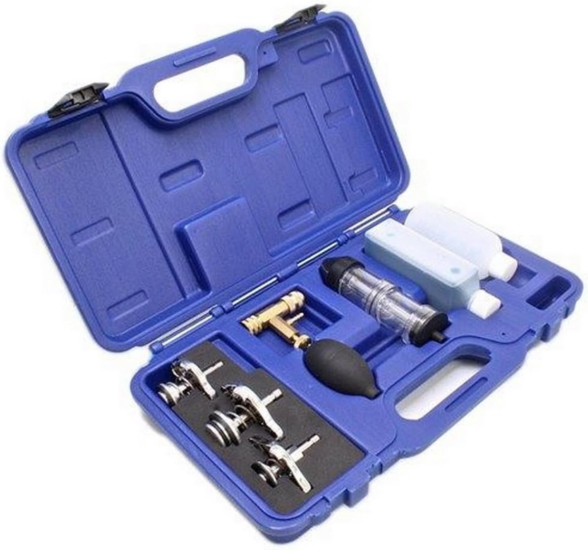 A-1025B CO2 lektester, cilinderkopafdichting, lektester met 3 bajonetaansluitingen, incl. kunststof koffer