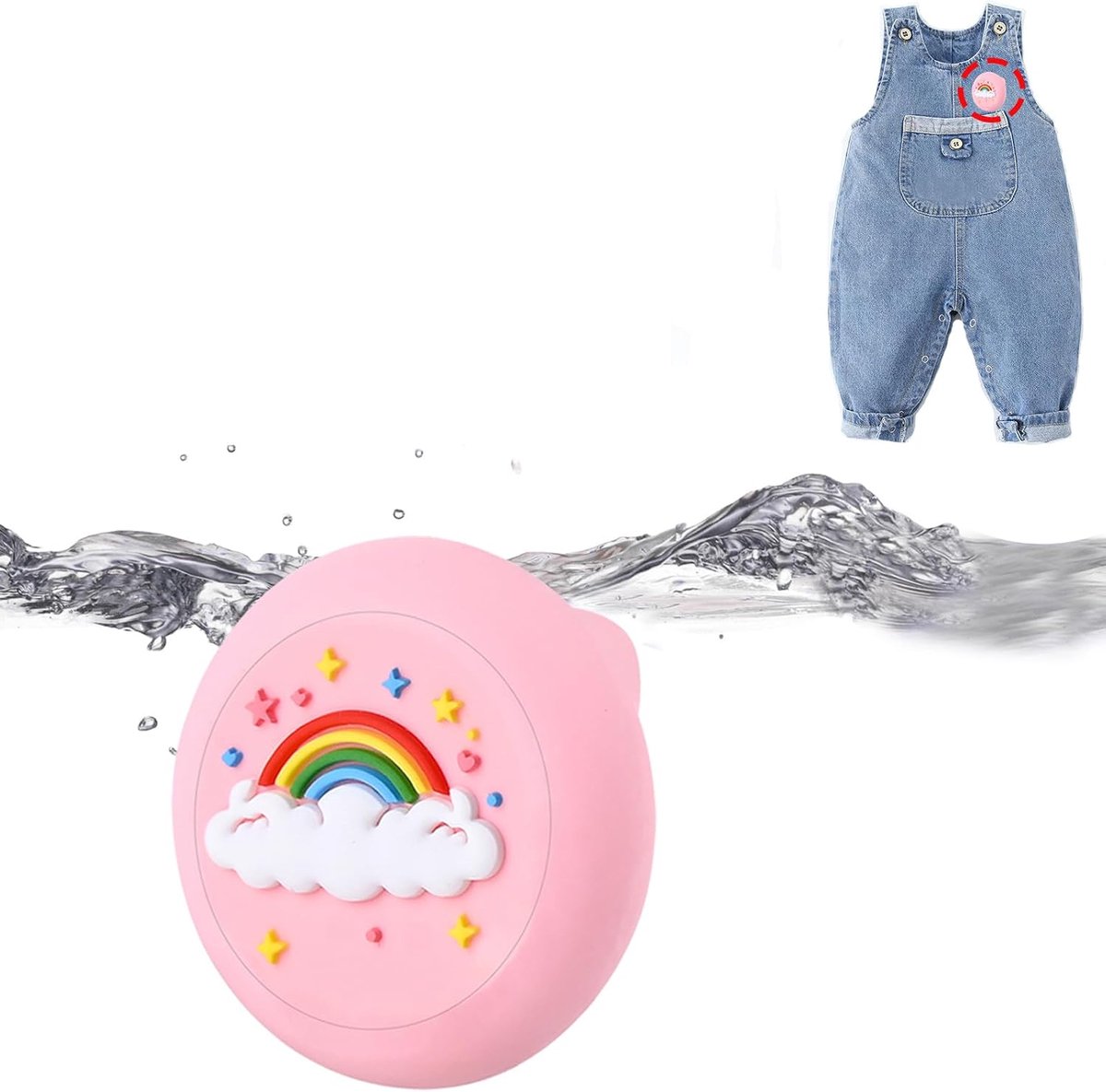verborgen voor Airtag, GPS-tracker-houder, hanger, case, cover, kleding, schoenzool, Airtec voor kinderen, ouderen, huisdieren, rugzak, bagage (3D-regenboog)