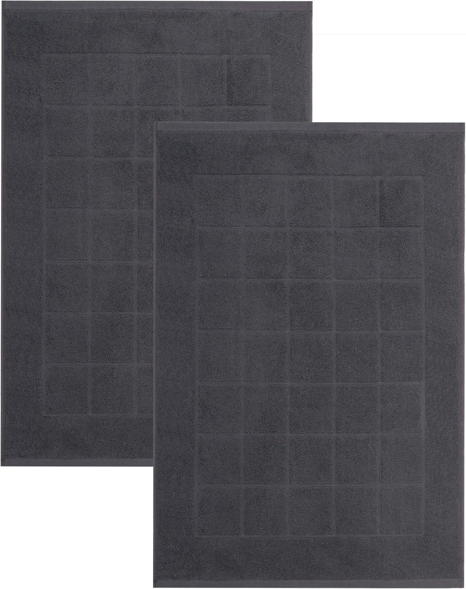 Dailygoods- Badmat 50x70 cm - 2 st. - 100% Katoen - Antislip - Hoogwaardige Kwaliteit 650 g/m² - Machinewasbaar - Zacht en Aangenaam - Douchemat