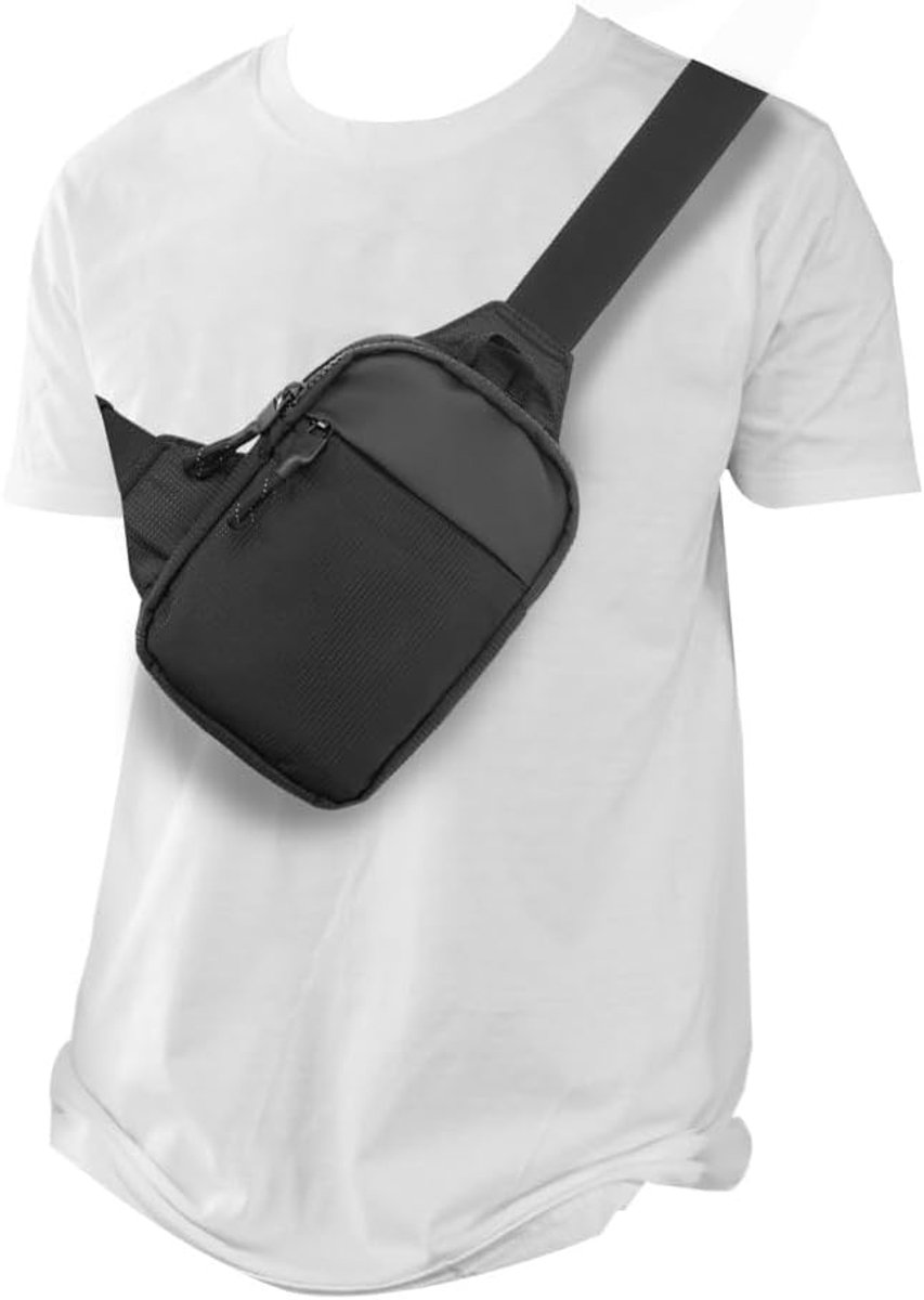 Dailygoods- Crossbody Tas Waterdicht - Schoudertas Heren/Dames - Sling Tas - Ademend Mesh - Duurzaam Nylon - Grote Ritssluiting