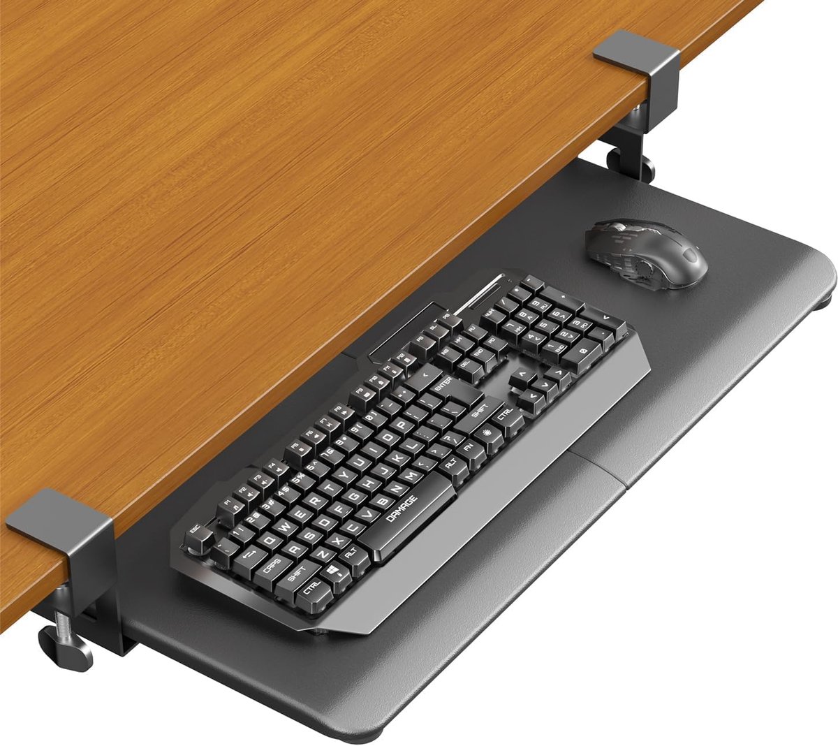 Dailygoods- Toetsenbordlade Uitschuifbaar 65x30cm - Toetsenbordlade onder Bureau - Ruimtebesparend - Ergonomisch - Zwart - Soepel Schuifontwerp - Toet
