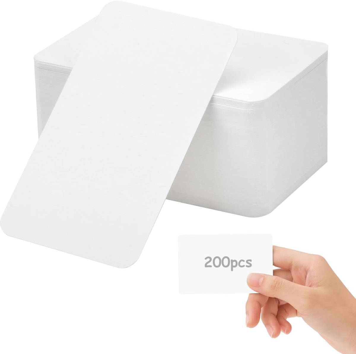 Dailygoods- Indexkaarten 200 stuks - Blanco Kaarten - Visitekaartjes - Papier 300 g/m² - 9 x 5,5 cm - Voor Doe-Het-Zelf Projecten