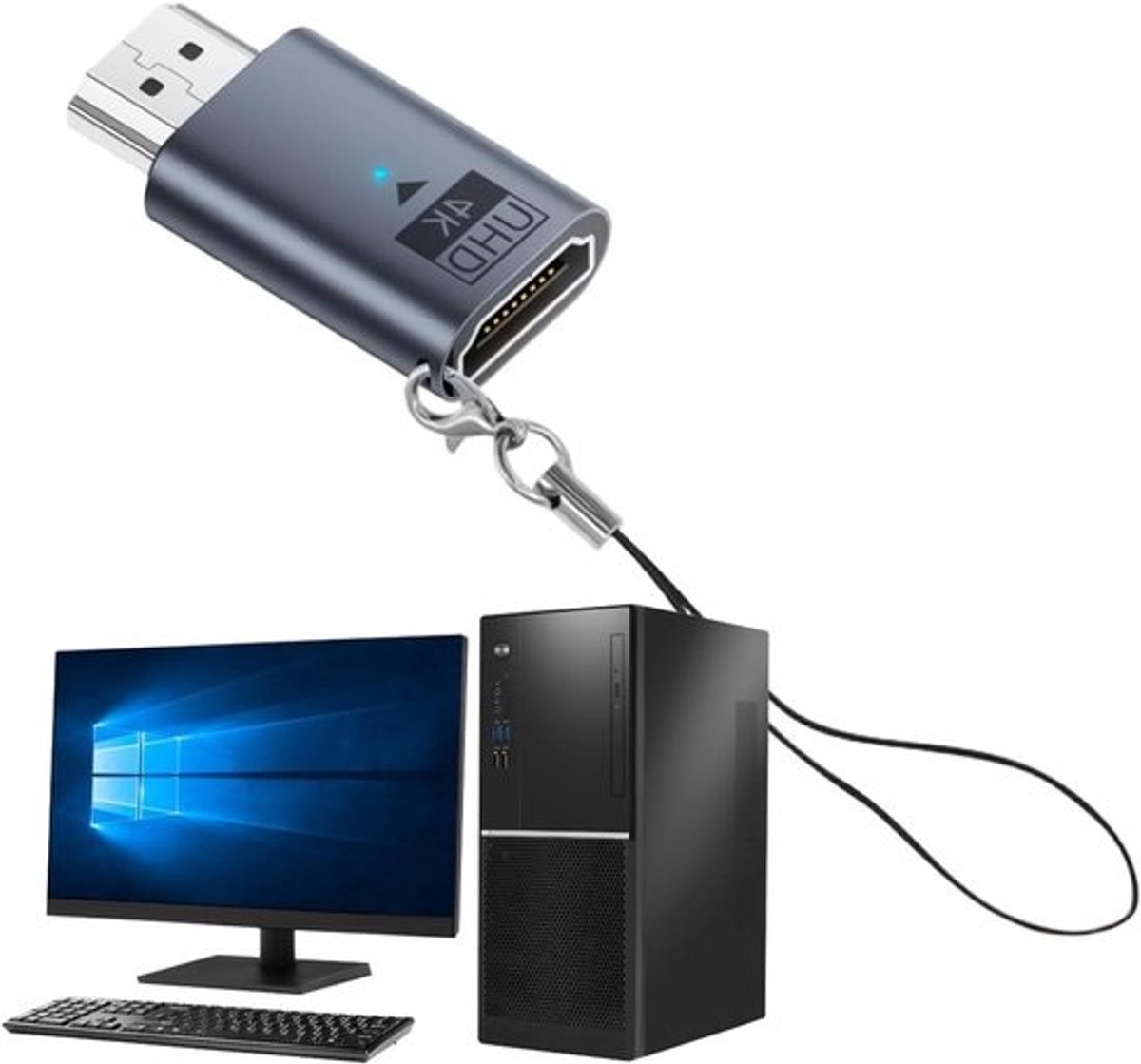 Schermadapter - Streaming Dongle - Grote Schermen - Plug and Play - 4 x 2.3 x 1.3 cm - Donkergrijs