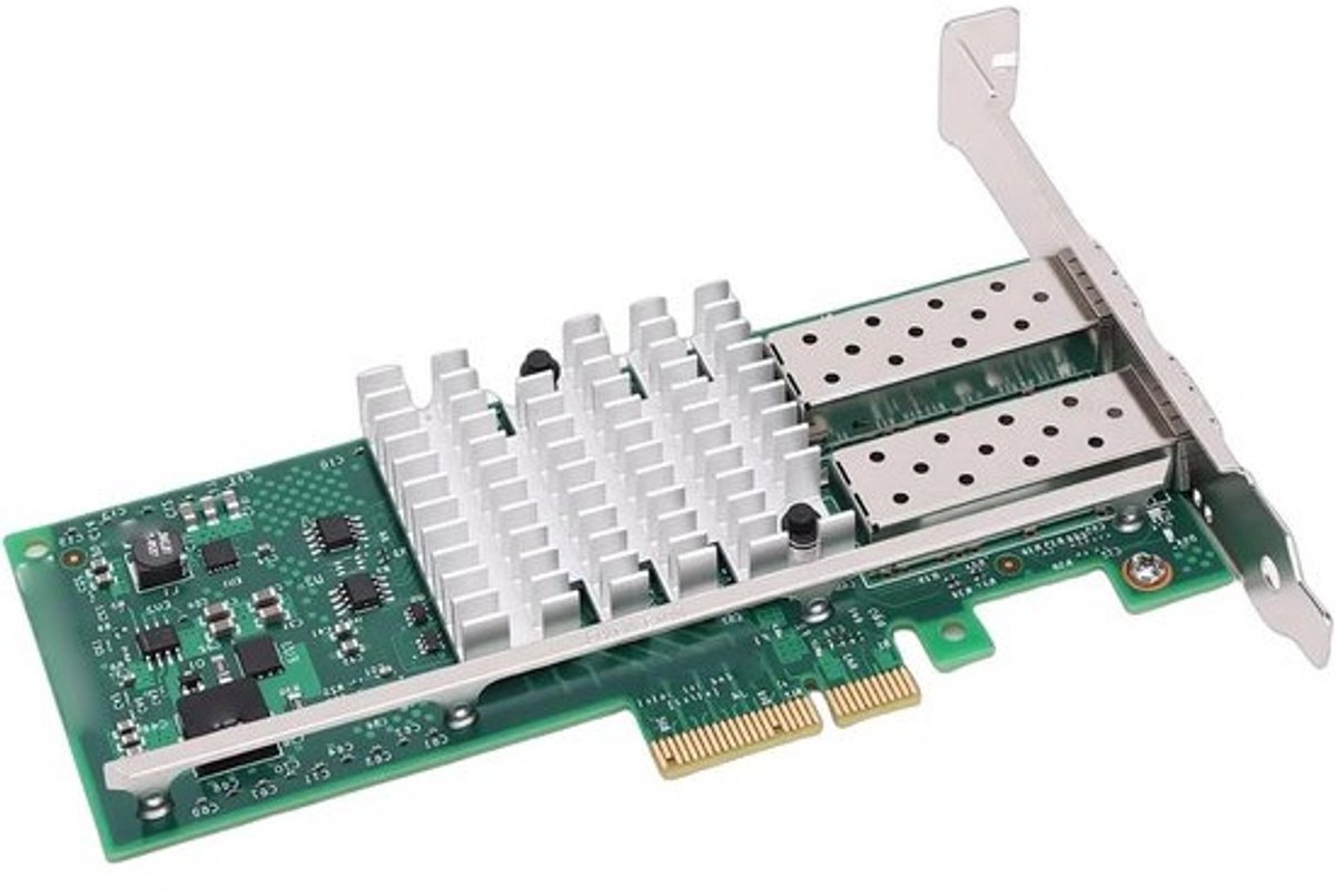 Glasvezel Netwerkkaart - Netwerkadapter SFP+ - Server Netwerk Uitbreiding - Dubbele SFP+ Poorten - 10 Gbps - Groen