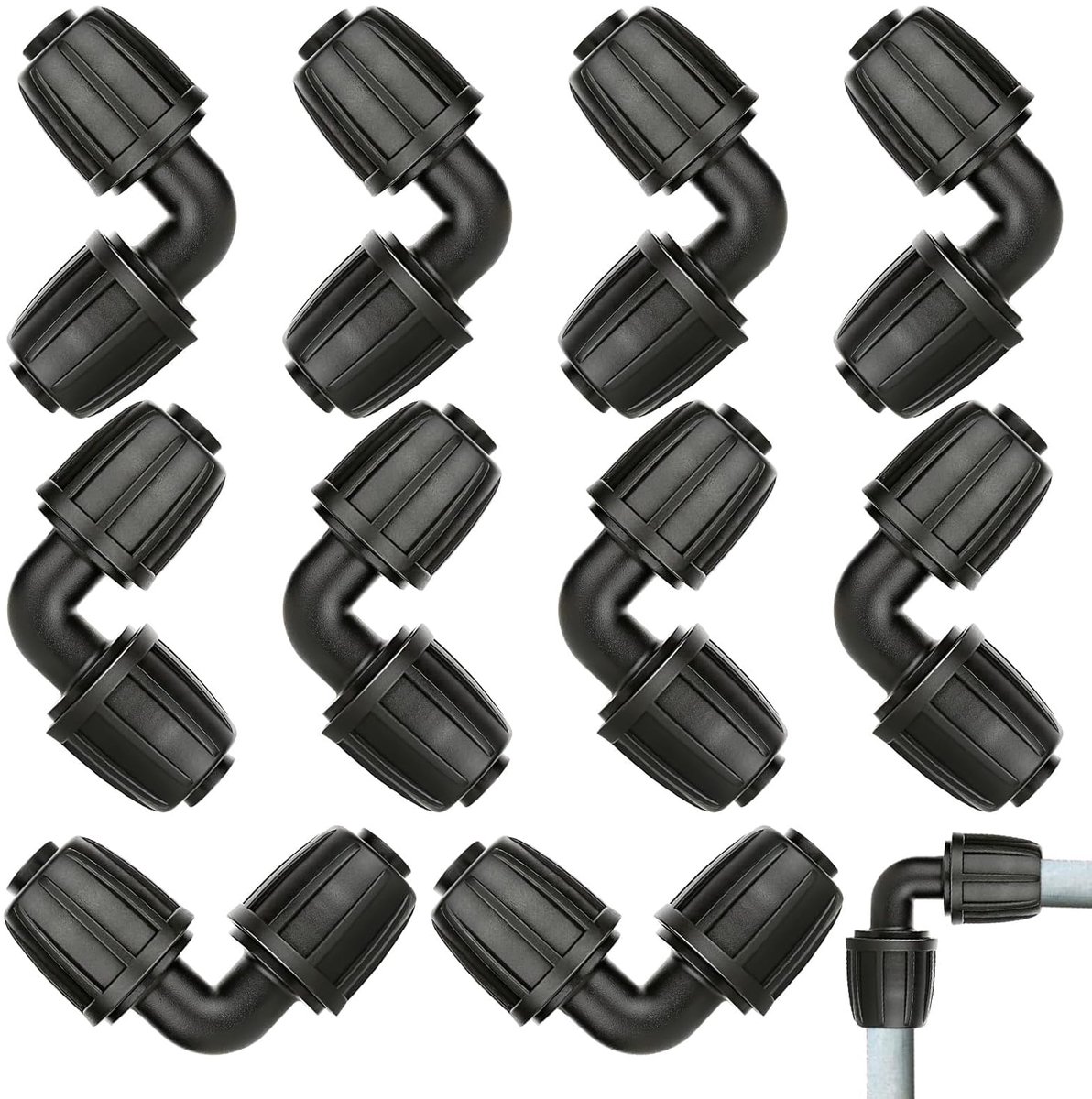 Dailygoods- Drip Connectors Set van 10 - L-vormige Aansluitingen - Universeel Compatibel - Robuust en Duurzaam - Voor Irrigatiesystemen - Eenvoudige I