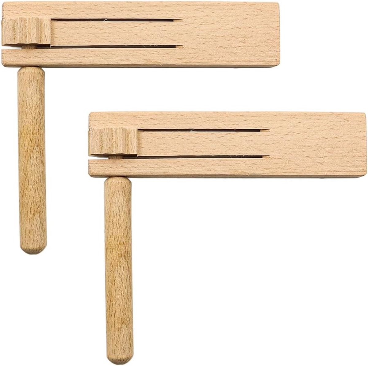 Dailygoods- Ratel 2 Stuks - Houten Ratel - Lichtgewicht - Geschikt voor Feesten - Duurzaam Hout - Fijn Vakmanschap - Geluidmaker