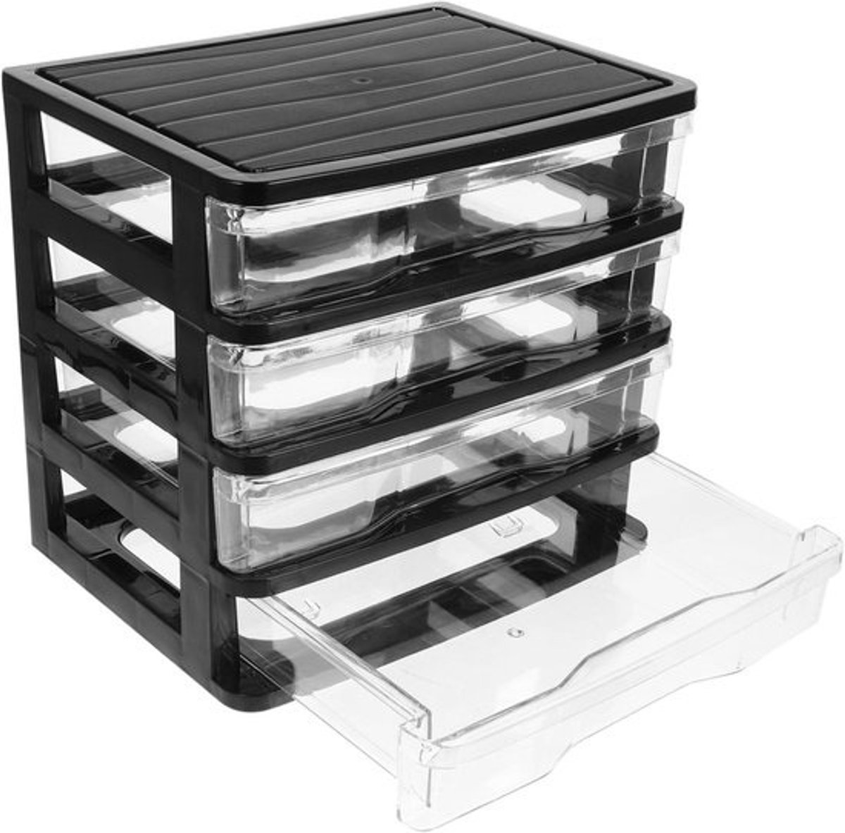 Opberg lade - Bureau organizer - Bureau organiseren - Vier aparte schuifladen - 22B x 17.5H cm - Zwart