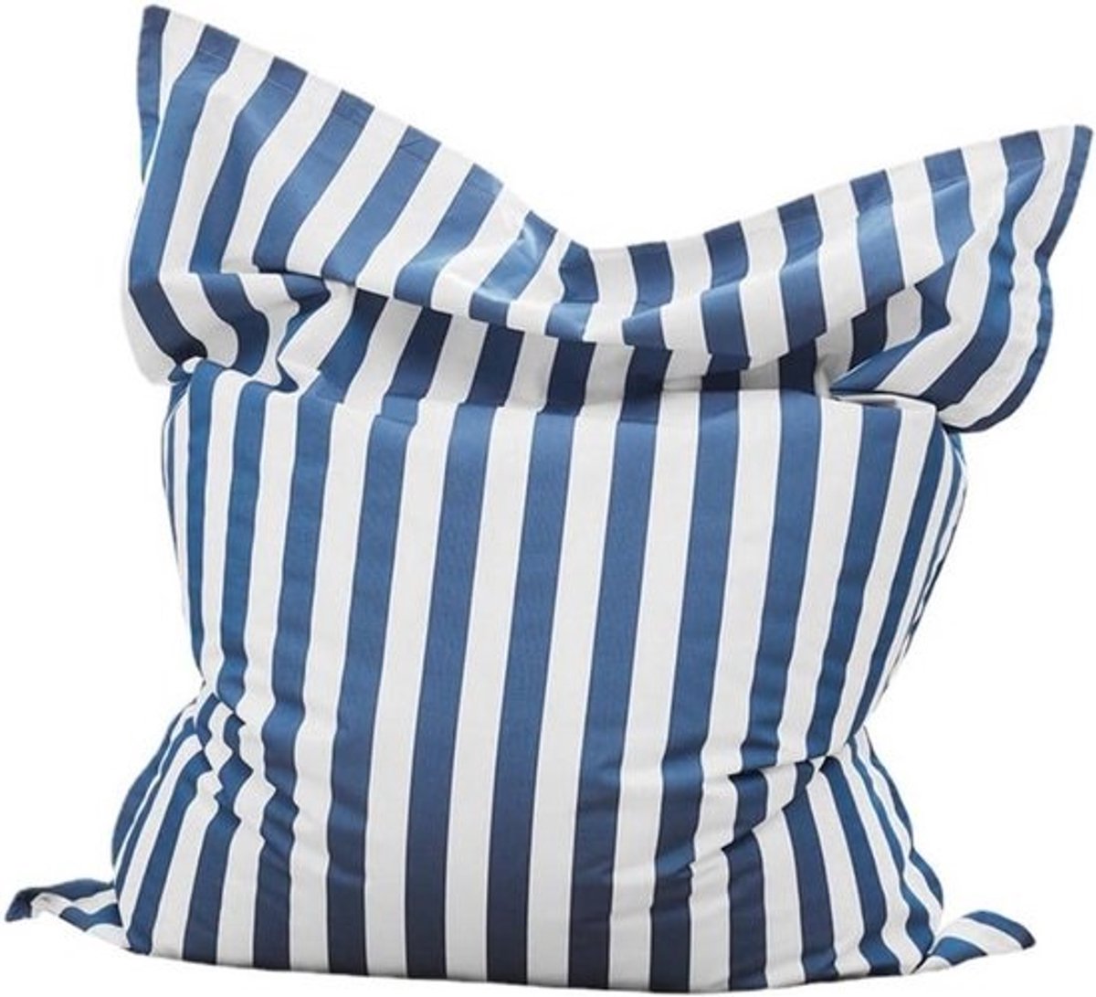 Zitzakhoes Zwembad - Drijvend Kussen - Ontspannen in Water - Waterdichte Stof - 140x180cm - Blauwe Streep