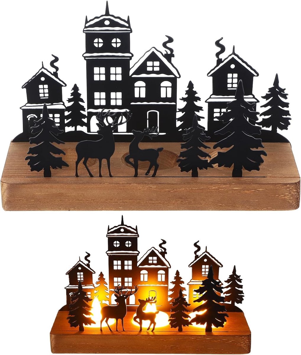 Adventskrans Theelichthouder - Type A - Houten Kaarsenstandaard - Voor Kerstdecoratie