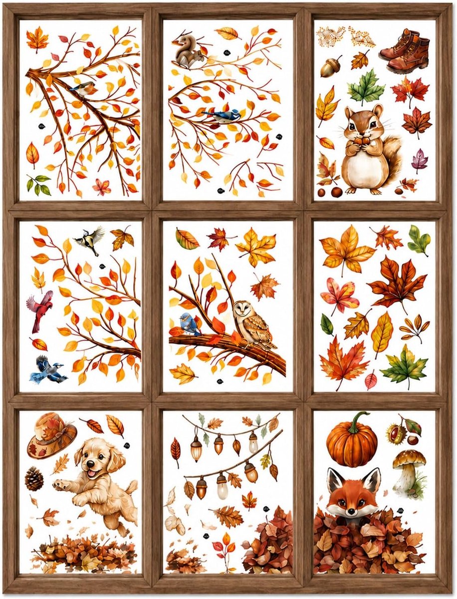 Raamstickers, Esdoornblad Stickers & Herbruikbare Raamstickers, voor Thanksgiving Vieringen, Woonkamer, Winkelruit & Herfst Binnen Decoratie