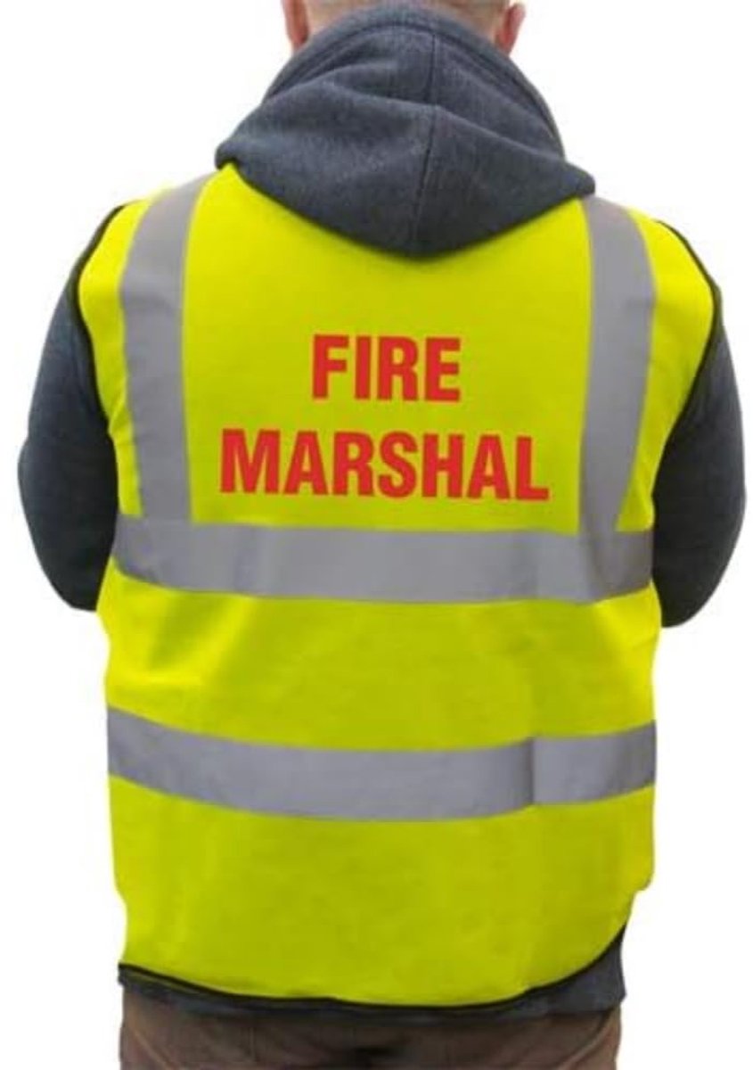 gedrukte brandweer Marshal Hi-VIS hoge zichtbaarheid veiligheidsvest vest vest vest - geel - Medium