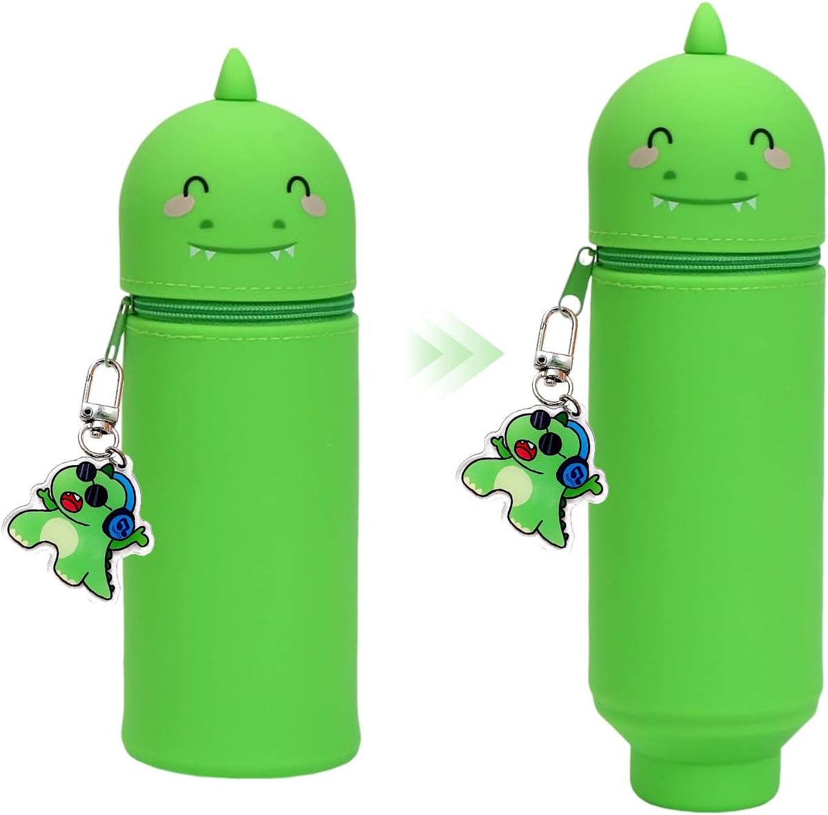 Dailygoods- Etui Dinosaurusvorm - Opvouwbare Pennenhouder - Schoolspullen - Siliconen - Vuilafstotend - Draagbaar Design