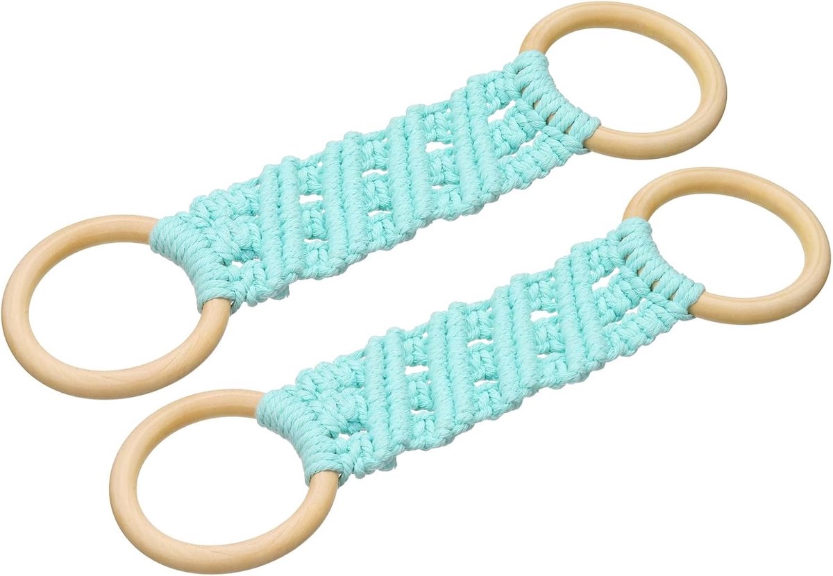 2 stuks handdoekhouders voor de keuken, gehaakt, 27,9 x 7,6 cm, handdoekring, gemaakt met strik, om op te hangen voor kast, huis, oven, deur, fornuis, lichtgroen