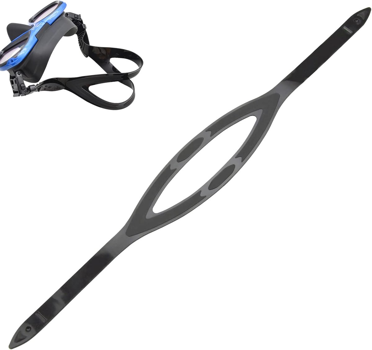 Duikmasker Band, Comfortabel Siliconen Duikmaskerriem Goede Elasticiteit Zwemmen Snorkelmasker Hoofdband 55cm MS-481