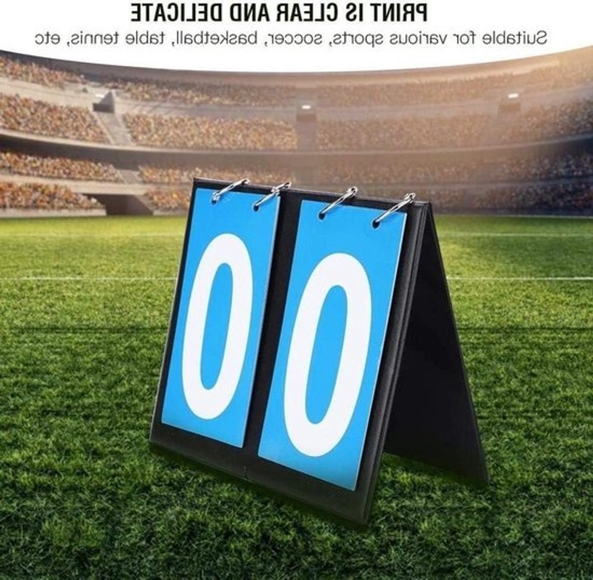 Draagbaar Scorebord - Flip Score Counter - Sportwedstrijden Bijhouden - Waterdicht en Duurzaam - 20.5 x 16.5 cm - Blauw