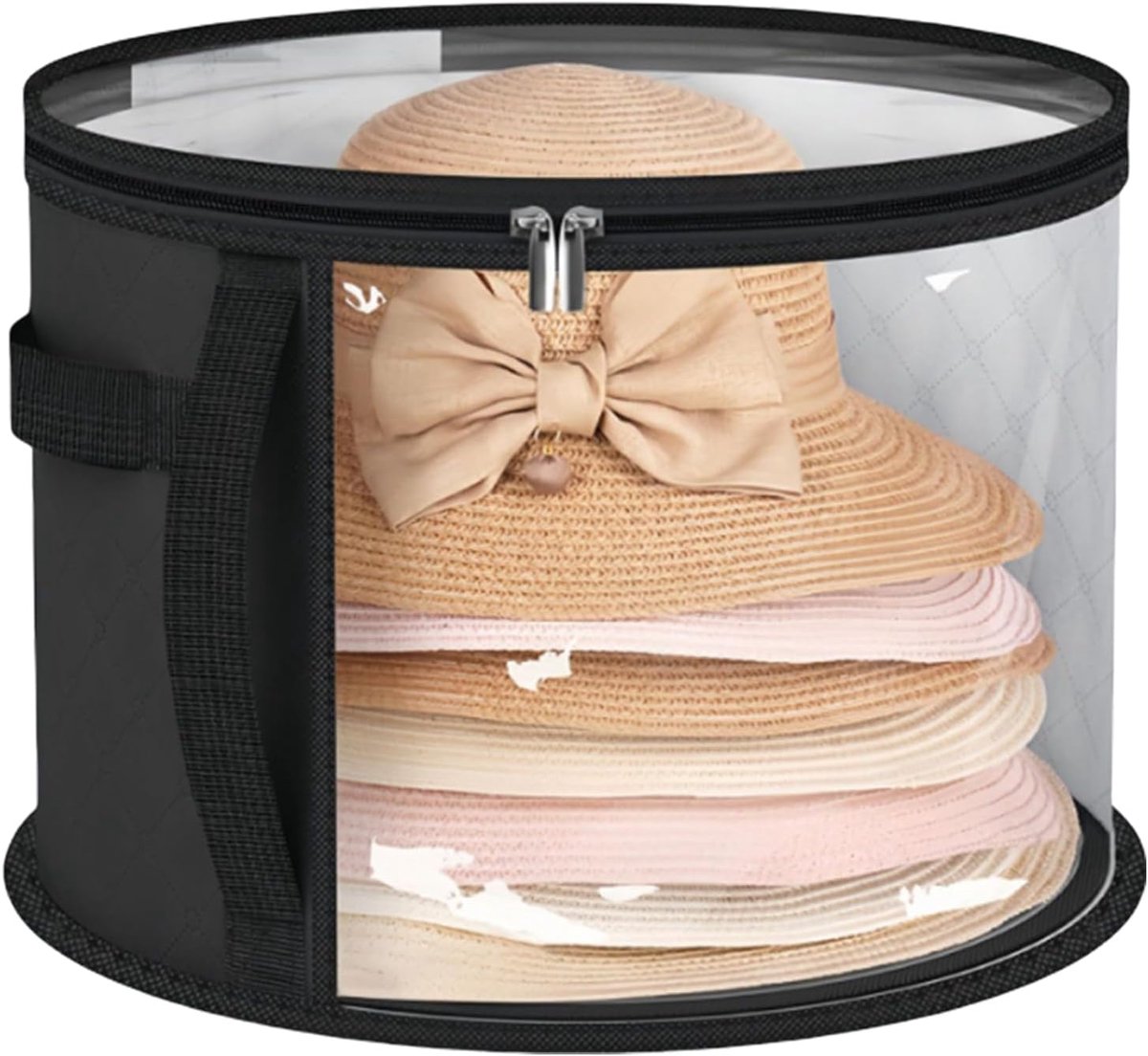 Dailygoods- Hoedendoos Lichtgewicht - Ronde Doos - Opbergdoos met Deksel - Opbergdoos voor Hoeden - 42 x 42 x 26 cm - Transparant Ontwerp