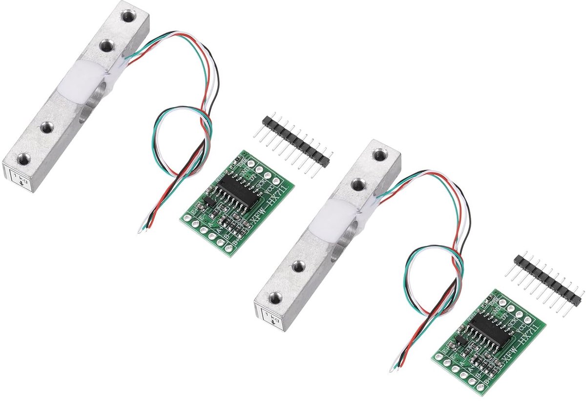 2 sets gewichtssensor cel digitale belasting 1 kg + module Hx711 weegsensor 24 bit nauwkeurigheid A/D dubbel kanaal voor kit keukenweegschaal elektronische draagbare DIY