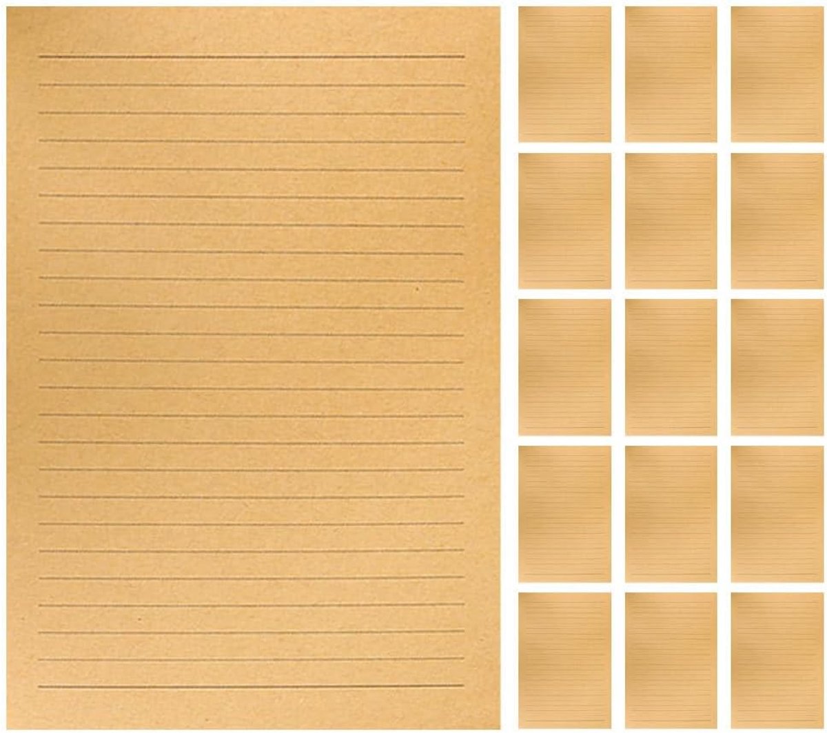 Dailygoods- Schrijfpapier Vintage - 50 Vellen Kraftpapier - Gelinieerde Briefpagina's - Creatief Schrijven - A4 - Tijdloze Elegantie - Briefpapier