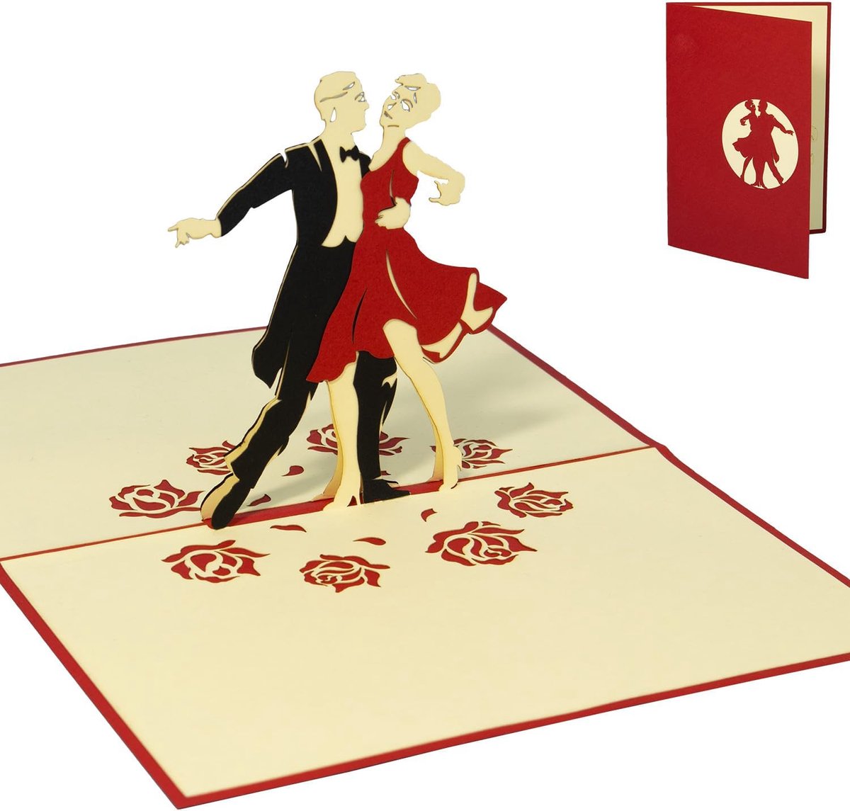 Danser - 3D wenskaart verjaardag, pop-up verjaardagskaart, 3D-kaarten dansen, vouwkaarten verjaardagskaarten danscursus, cadeaukaart dansen, uitnodiging dansfeest, N295