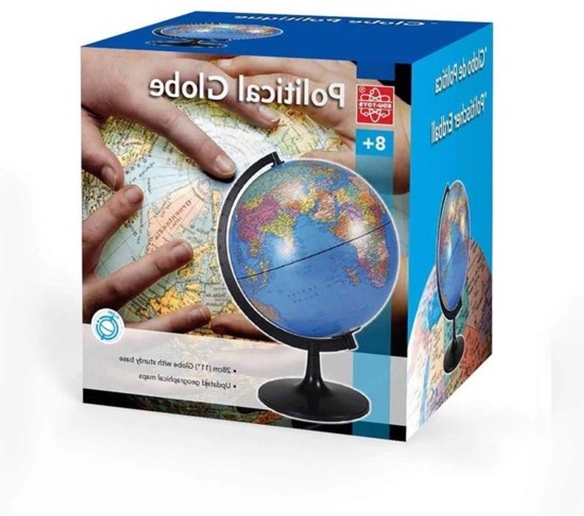 Draaibare Wereldbol - Educatieve Aardbol - Leren van Geografie - Bijgewerkte Wereldkaart - 28cm Diameter - Meerkleurig