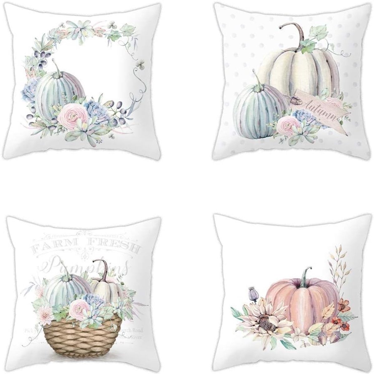 Zachte Kussenslopen 45 x 45 cm - Set van 4 Decoratieve Kussenhoezen voor Woonkamer en Slaapkamer, Ideaal voor Bank en Bed