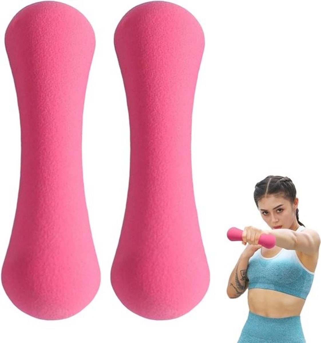 Halter Set - Kleine Gewichten - Krachttraining Thuis - Ergonomische Grip - 05kg Per Stuk - Roze