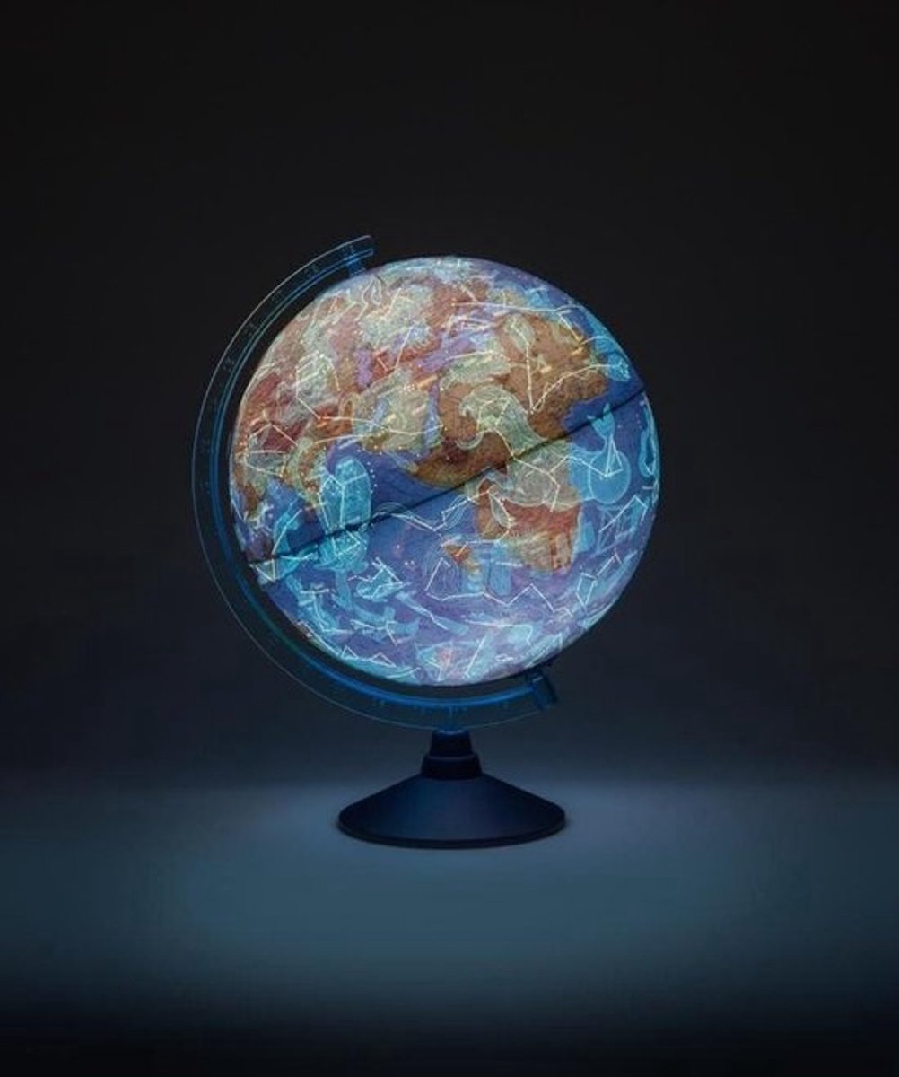 Verlichte Wereldbol - AR Globe Educatieve Bol - Leren over Aarde - Augmented Reality App - 25 cm Diameter - Gekleurd