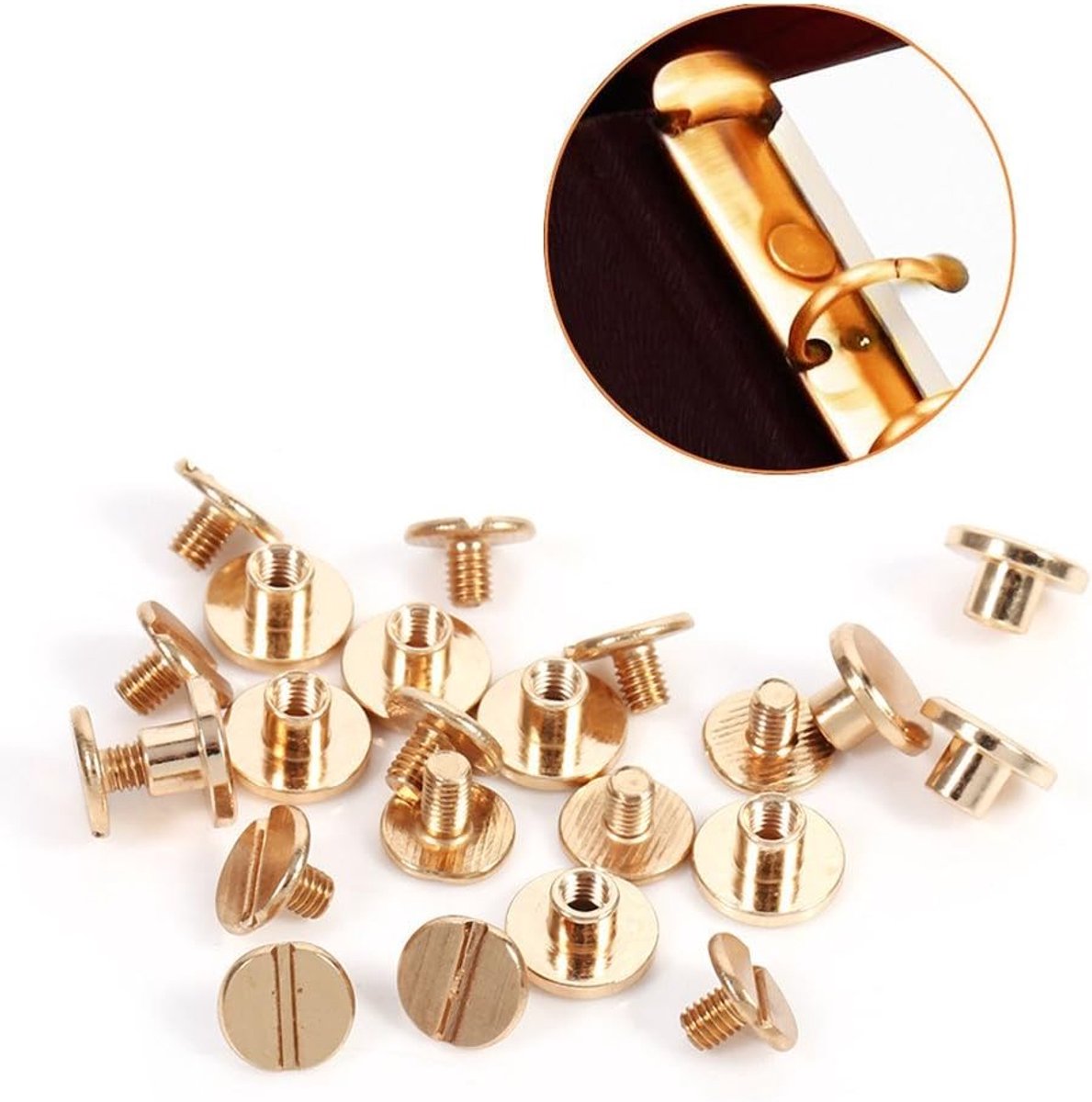 Dailygoods- Nieten 10 Sets - Messing Klinknagels - Schroefnagels - Voor Leer - DIY - Robuust en Duurzaam - Rivet