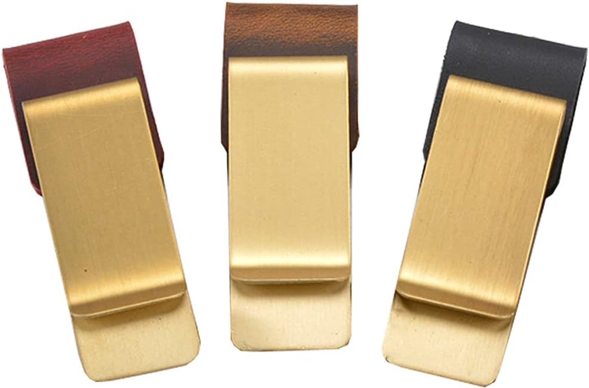 Dailygoods - Penlus - Pennenhouder - Hoogwaardig metaal en PU-leer - Zwart, Bruin, Donkerrood - Geschikt voor notitieboek - 3 stuks