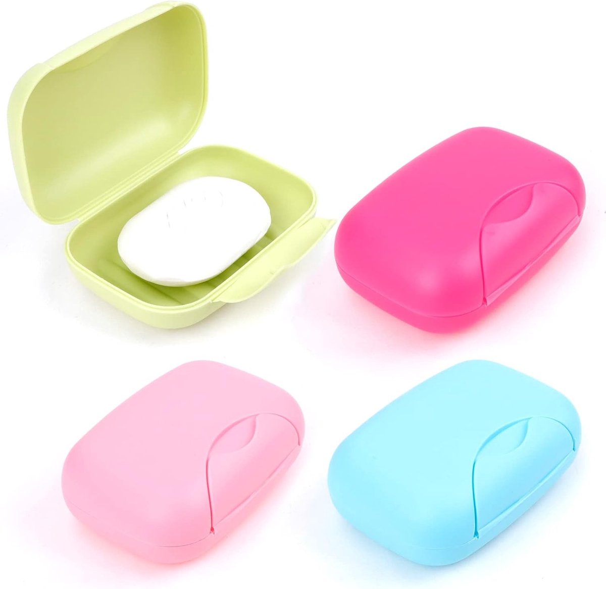 4-delige Draagbare Zeepdoos in Candy Kleuren - Organizer voor Thuis, Badkamer, Reizen en Kamperen