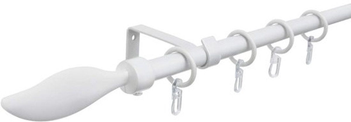 Gordijnroede Set - Vitrage Roede Raambekleding - Gordijnen Ophangen - Compleet Metaal - 130-240 cm - Wit